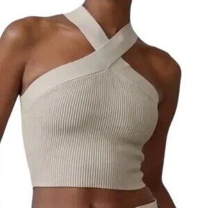 BABATON Sculpt Knit Crop Top in Black